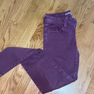 American eagle burgundy jeggings